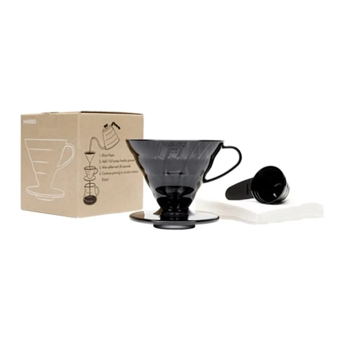 Siyah Şeffaf Plastik Dripper 40’lı Filtre Kağıdı Seti